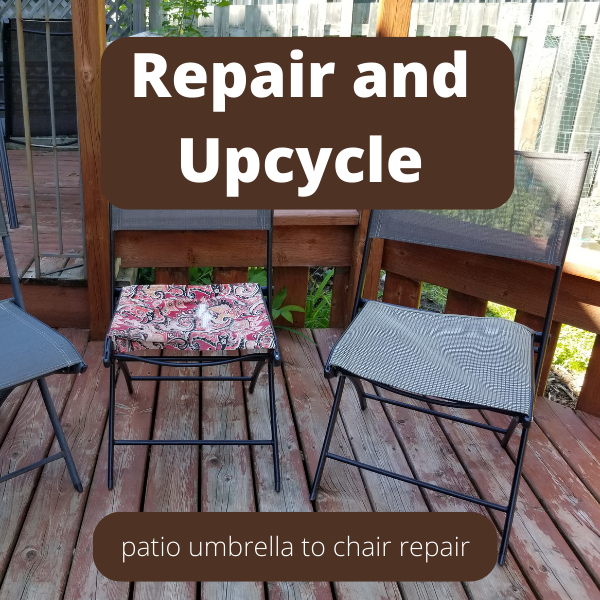 Chair repair – with an upcycled umbrella shade